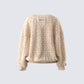 Andra Beige Bubble Knit Cardigan