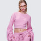 Una Pink Stacked Sleeve Sweatshirt