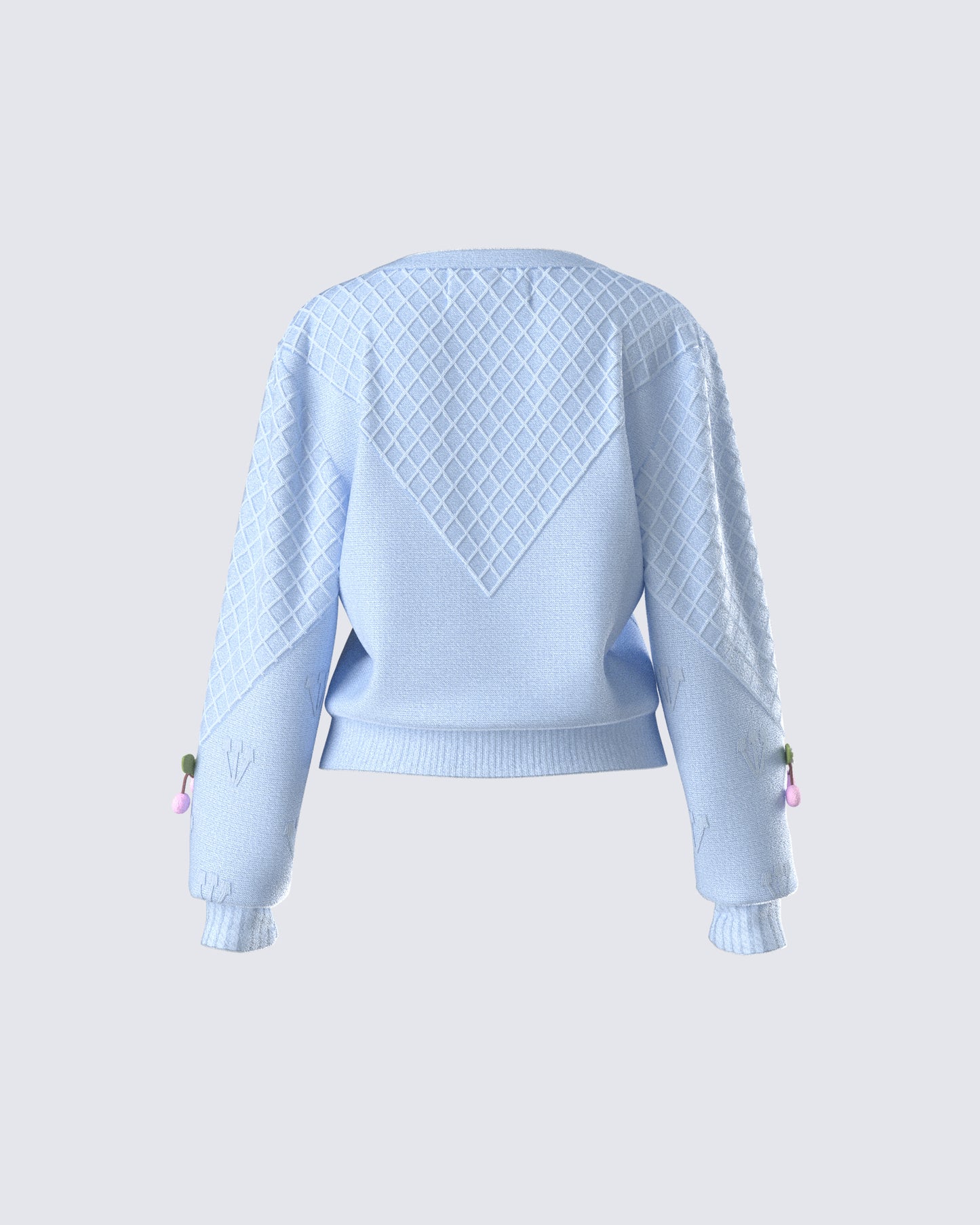 Olea Lavender Cherry Trim Cardigan