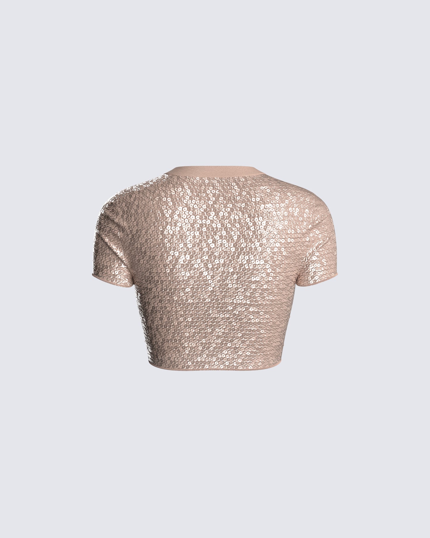 Tatiana Beige Sequin Cropped Top