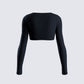 Amara Black Square Neck Top