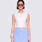 Heidi Ivory Sweater Pattern Top model front