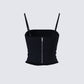 Serenity Black Denim Buckle Top