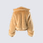 Briar Tan Faux Fur Bomber Jacket