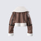 Farah Brown Vegan Leather Bomber