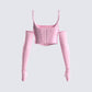 Delisa Pink Rhinestone Corset Top