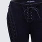 Genoveva Black Denim Lace Up Jeans