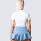 Solah White Jersey Graphic Top