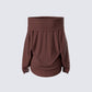 Nyx Brown Off Shoulder Sweater Top