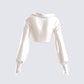 Noor Ivory Knotted Blouse Top