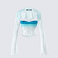 Vanessa Turquoise Sequin Knit Top