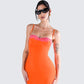 Ayesha Orange Mesh Maxi Dress