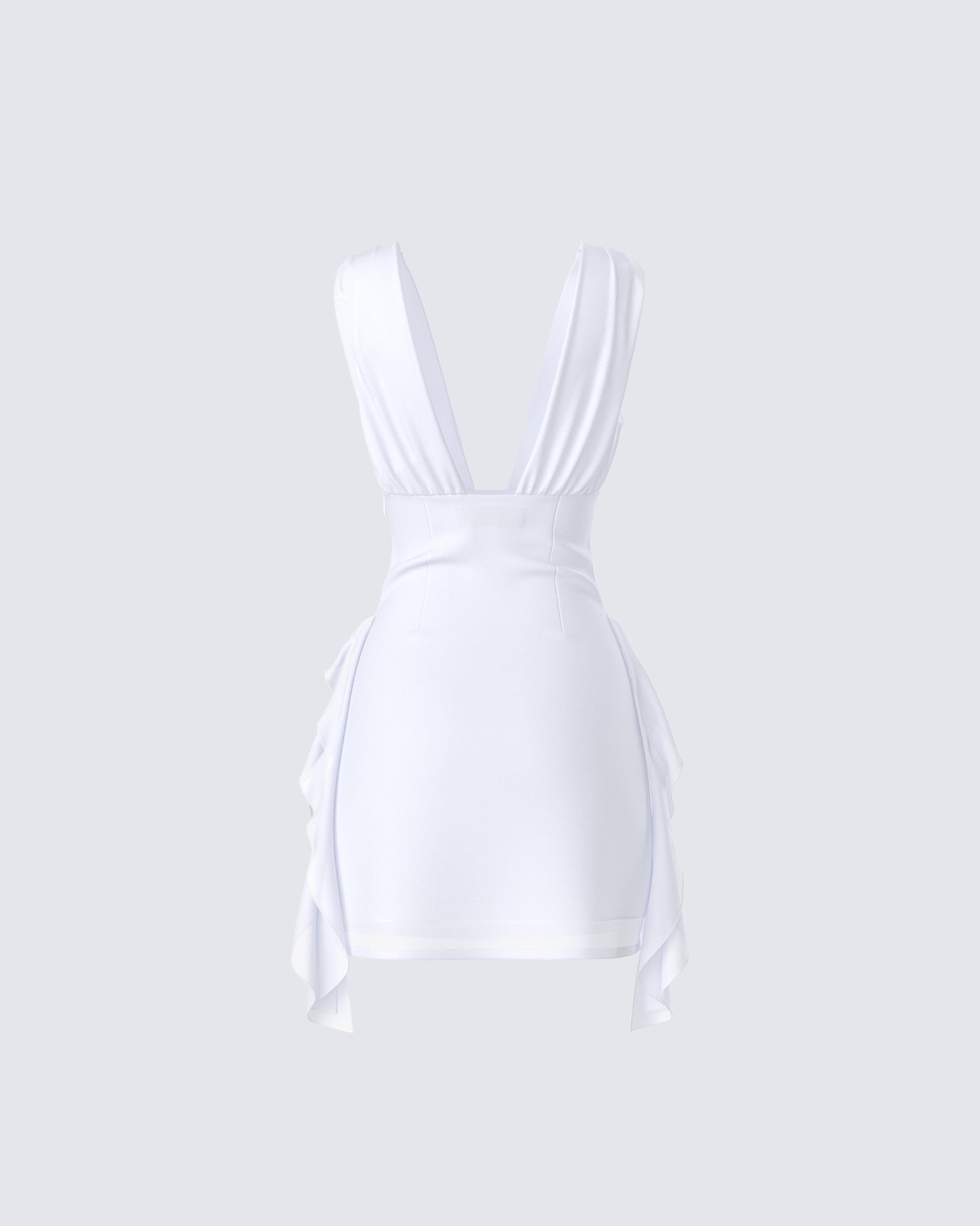 Enzo White Chiffon Mini Dress
