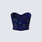 Jadira Blue Sequin Corset Top