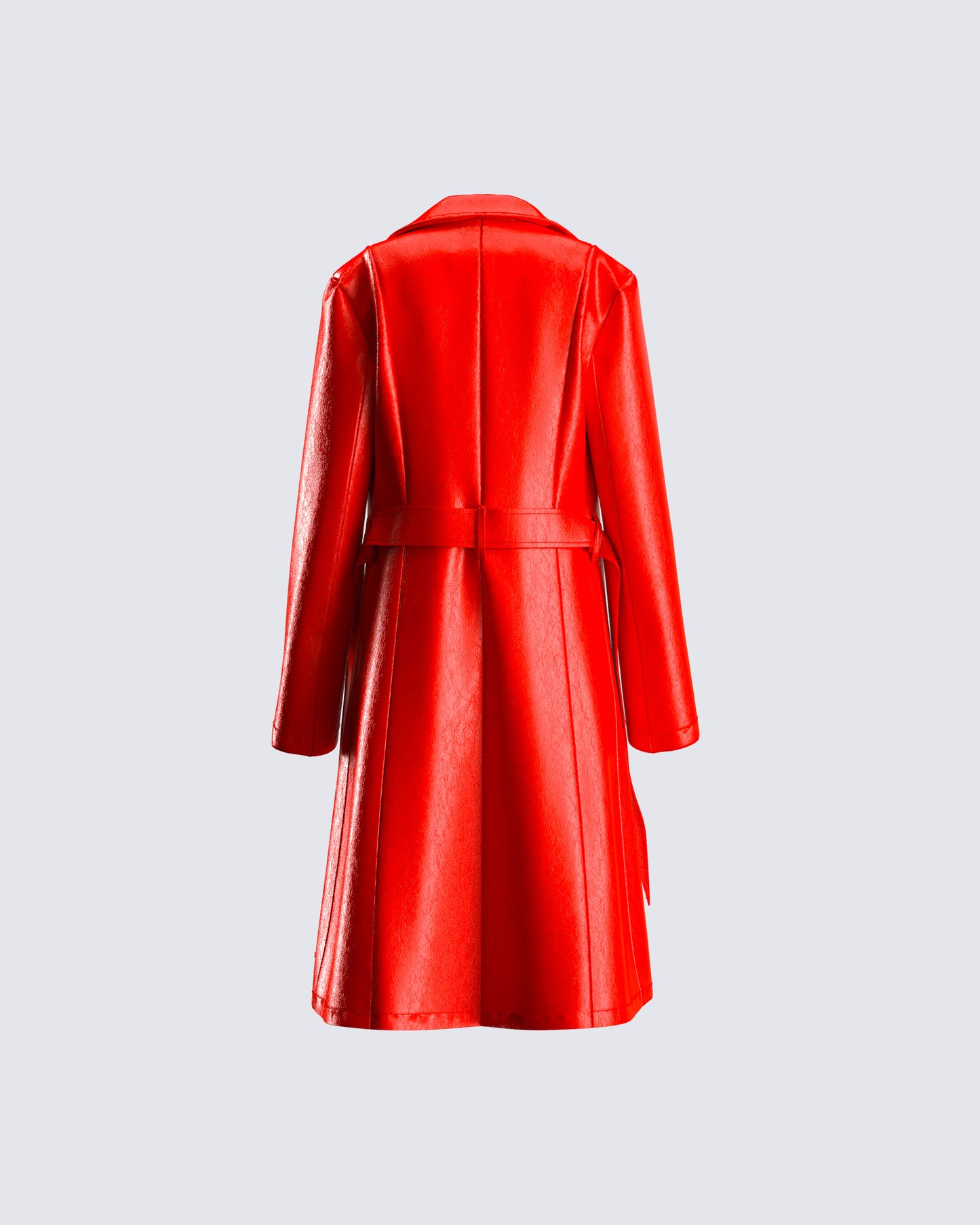 Nadja Red Vegan Leather Coat