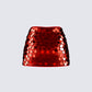 Philo Red Sequin Mini Skirt