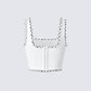 Anjali Ivory Tweed Bustier Top
