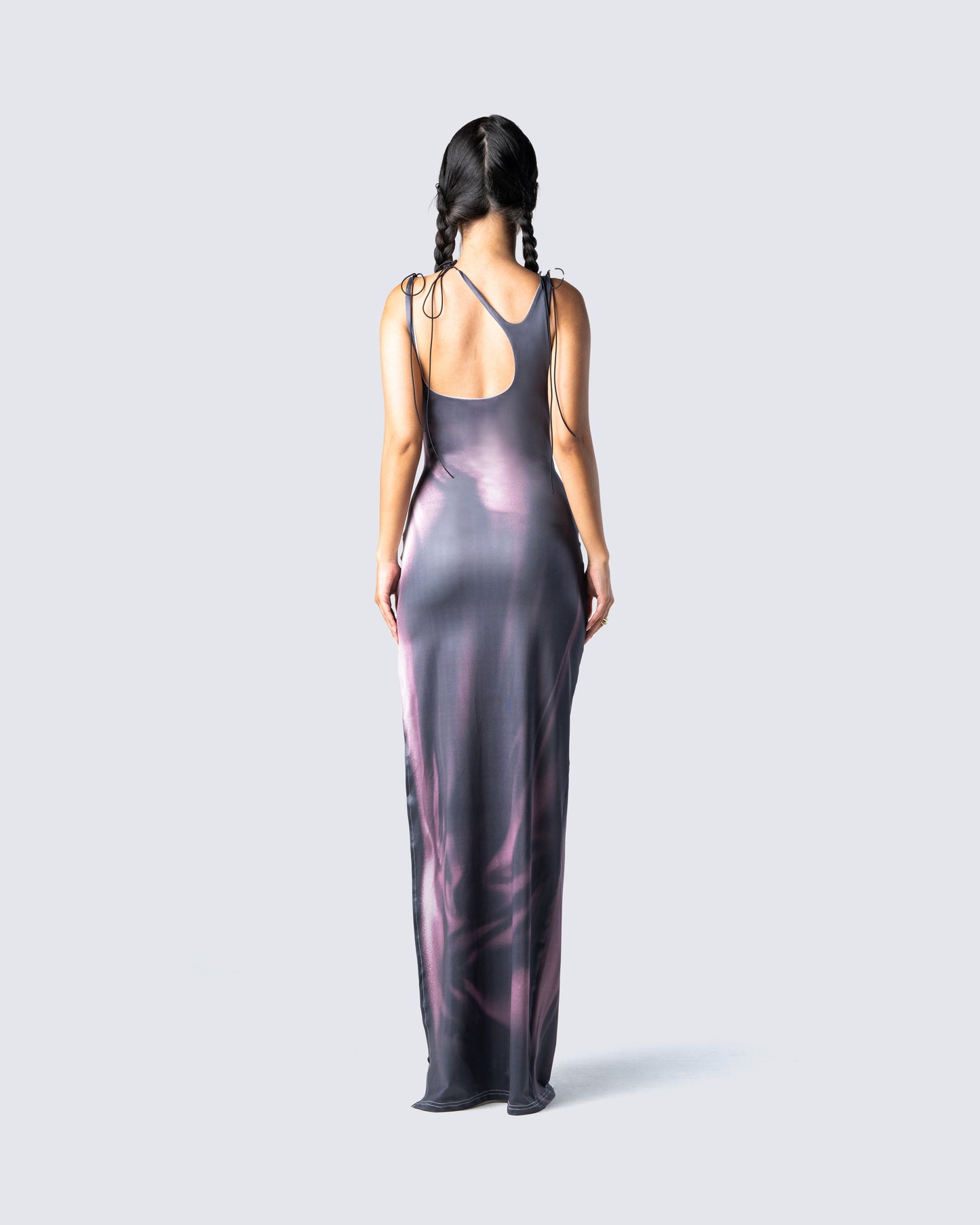 Kala Maroon Body Print Midi Dress