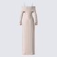 Myka Beige Rib Long Cardigan