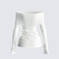 Zo Ivory Off Shoulder Sweater Top