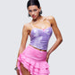 Tia Purple Metallic Ruched Cami Top