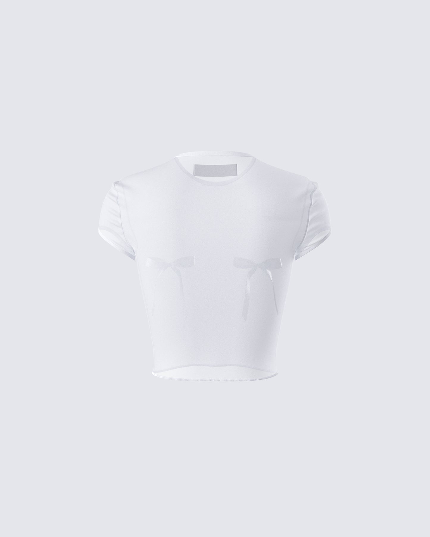 Isha White Bow Trim Baby Doll Tee