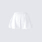 Hedi White Eyelet Bubble Mini Skirt