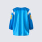 Bea Blue Graphic Sports Jersey Top