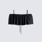 Catalina Black Chiffon Ruffle Top