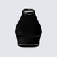 Declan Black Vegan Leather Top