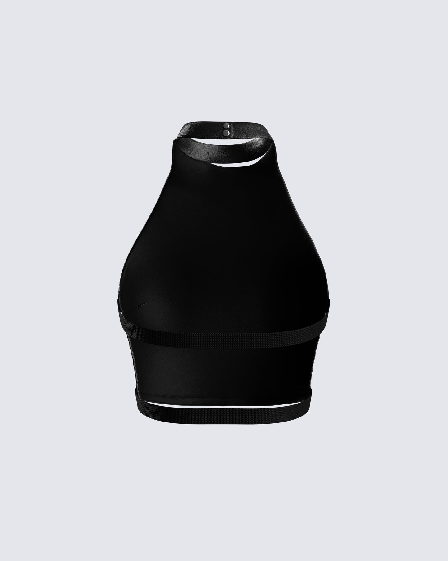 Declan Black Vegan Leather Top