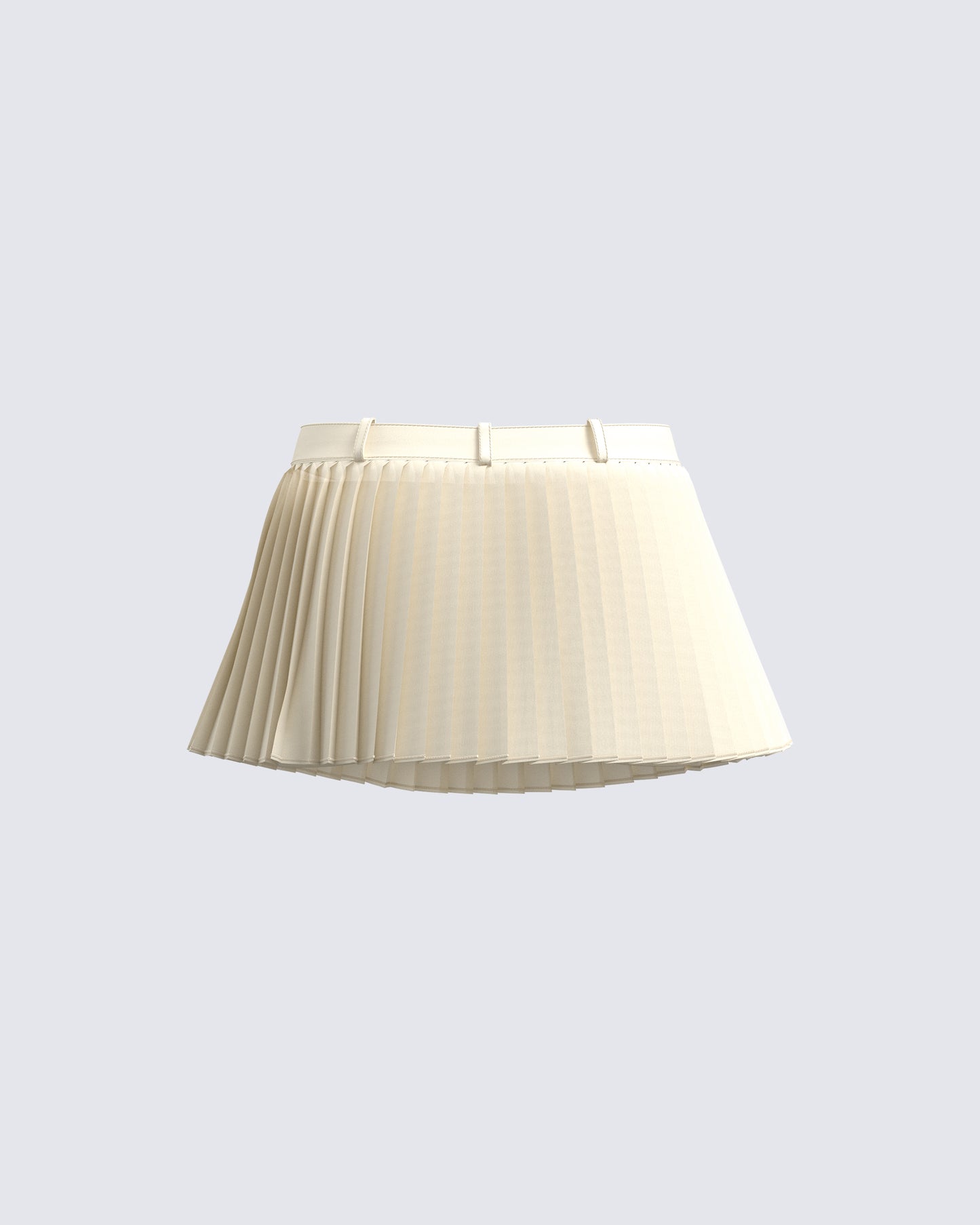 Mansa Cream Crepe Pleat Skirt