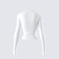 Vivi White Jersey Long Sleeve Top