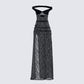 Ludovica Black Lace Bardot Maxi Dress