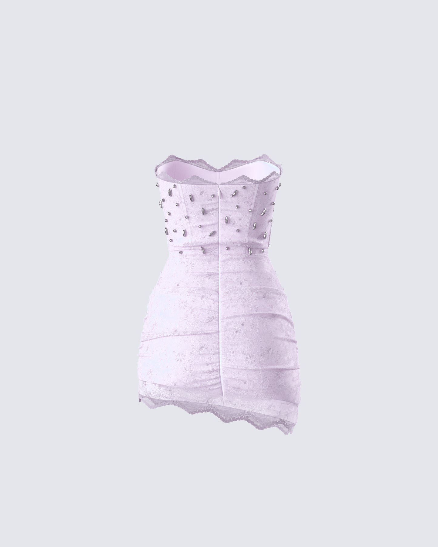 Clarisse Pink Hand Beaded Rhinestone Dress