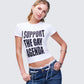 Drea White Slogan Classic Tee