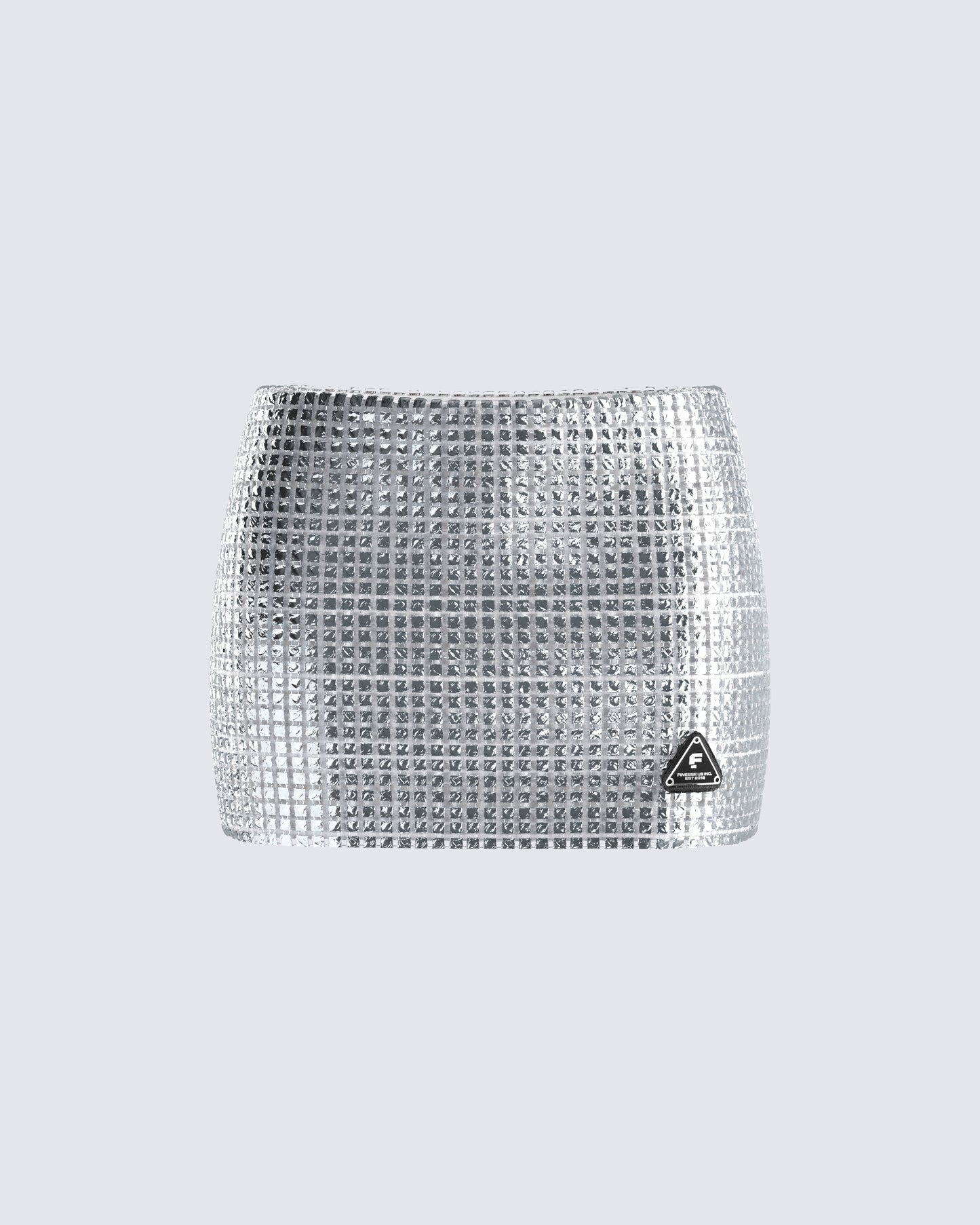 Liora Silver Rhinestone Mini Skirt 3d product front