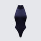 Salem Black Jersey Halter Bodysuit product front