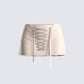 Astrid Taupe Lace Up Mini Skirt 3d product front