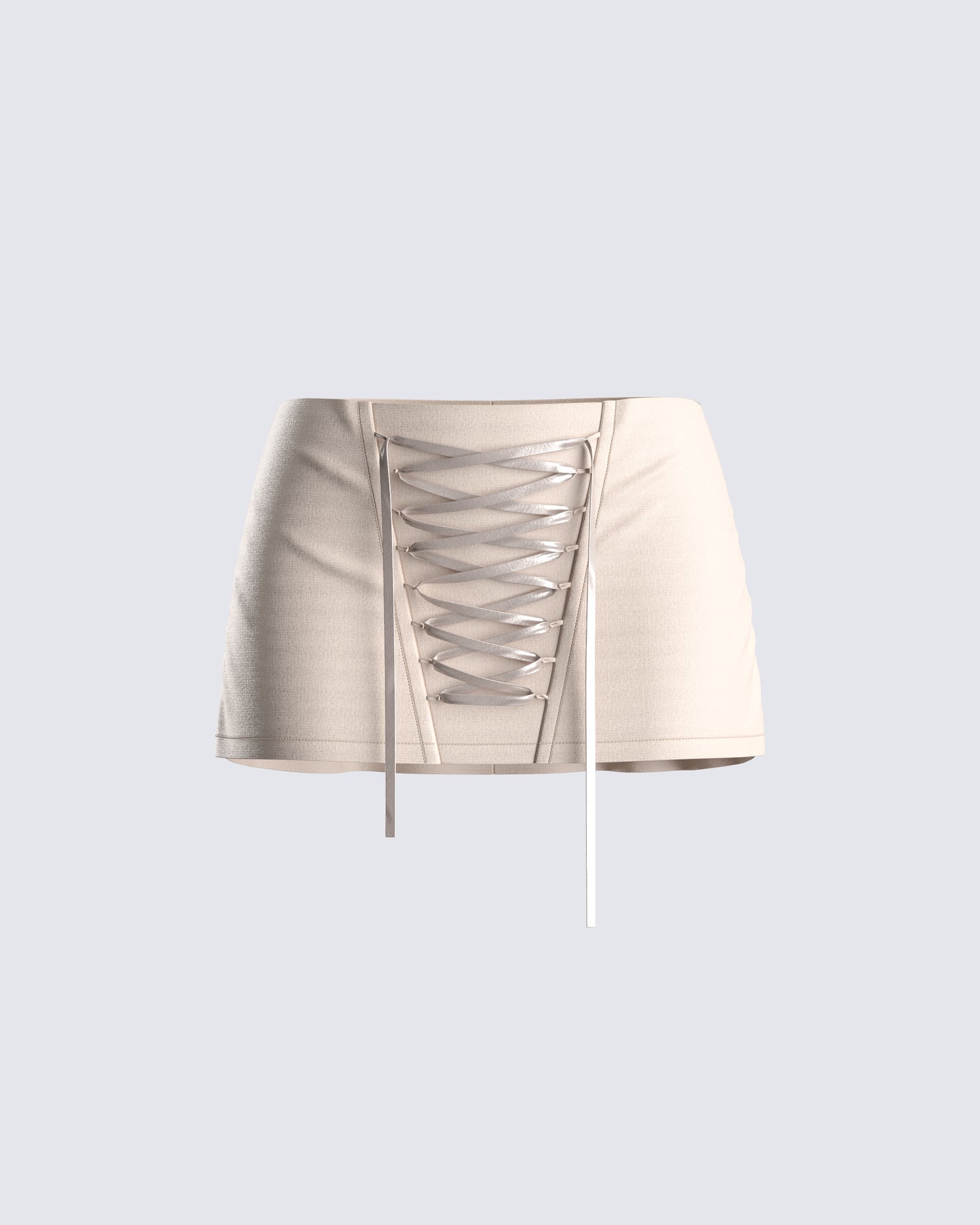 Astrid Taupe Lace Up Mini Skirt 3d product front