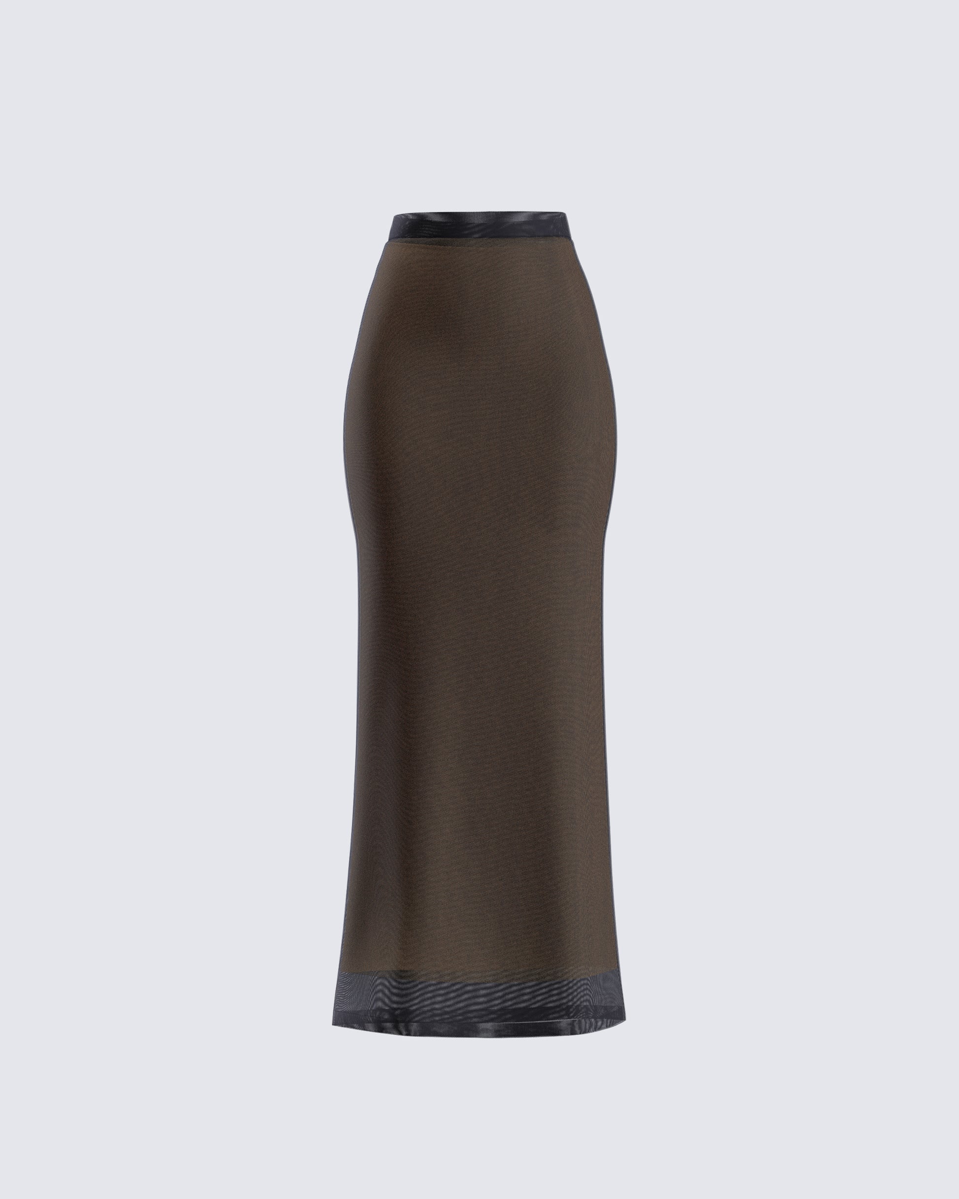 Aela Black Mesh Maxi Skirt 3d product front