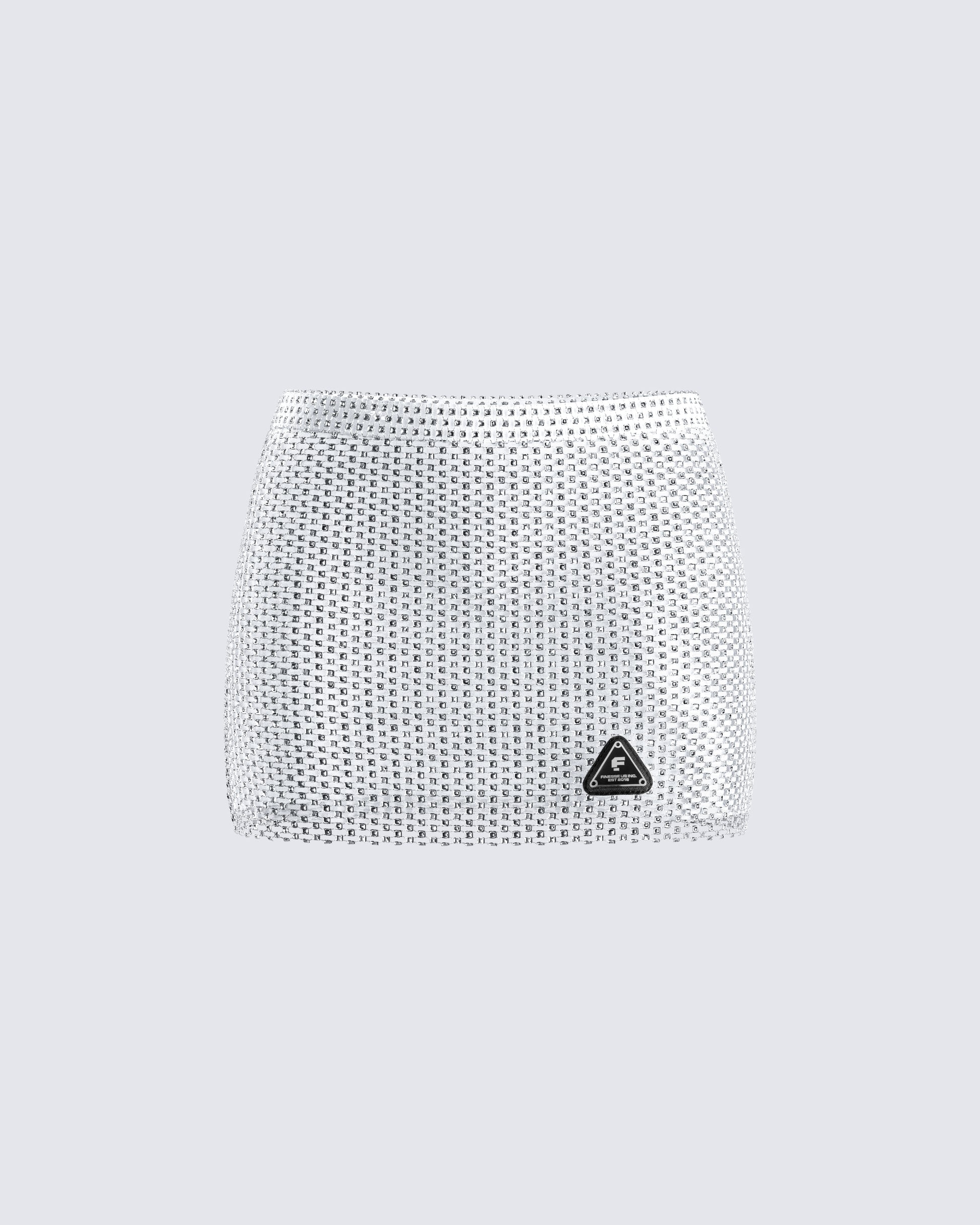 Emery Silver Net Mini Skirt 3d product front