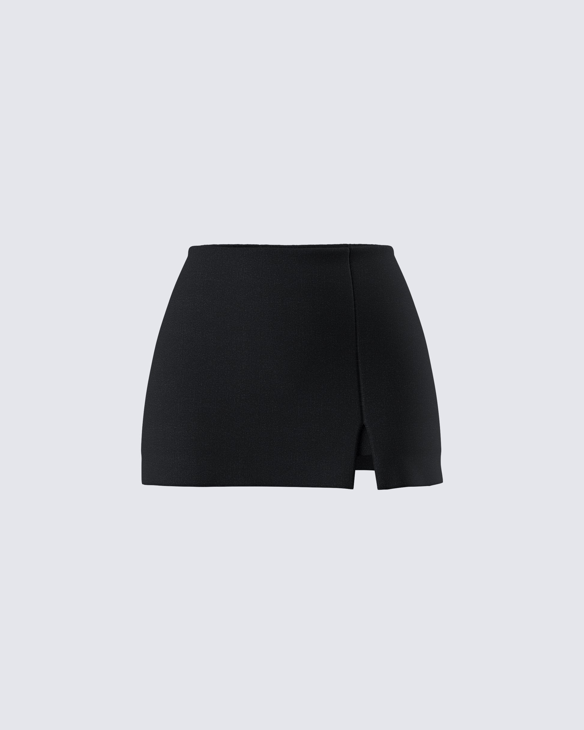 Gloria Black Crepe Mini Skort product front