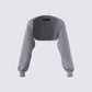 Ilana Grey Rib Shrug Sweater Top product front