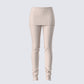 Myka Beige Rib Foldover Legging product front