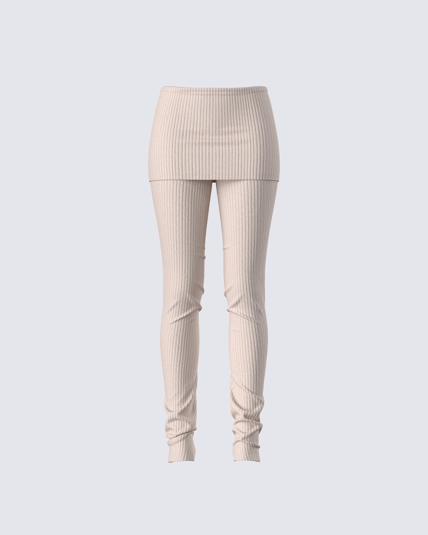 Myka Beige Rib Foldover Legging product front