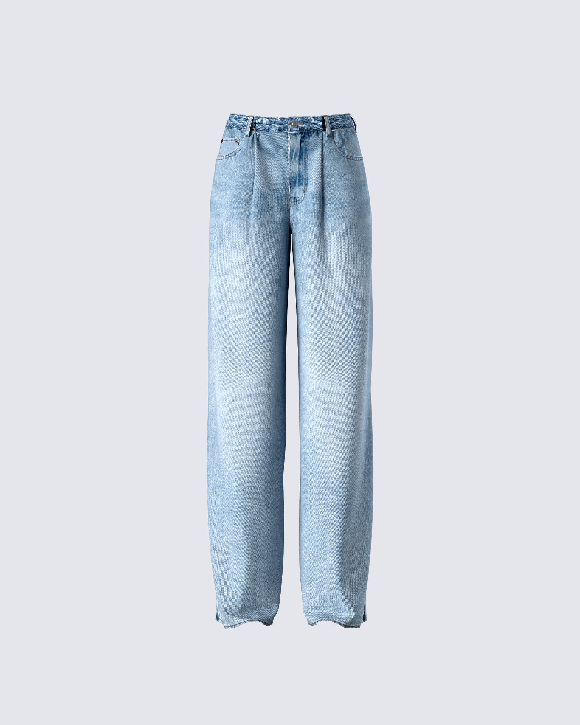Rahel Blue Denim Pleat Jean 3d product front