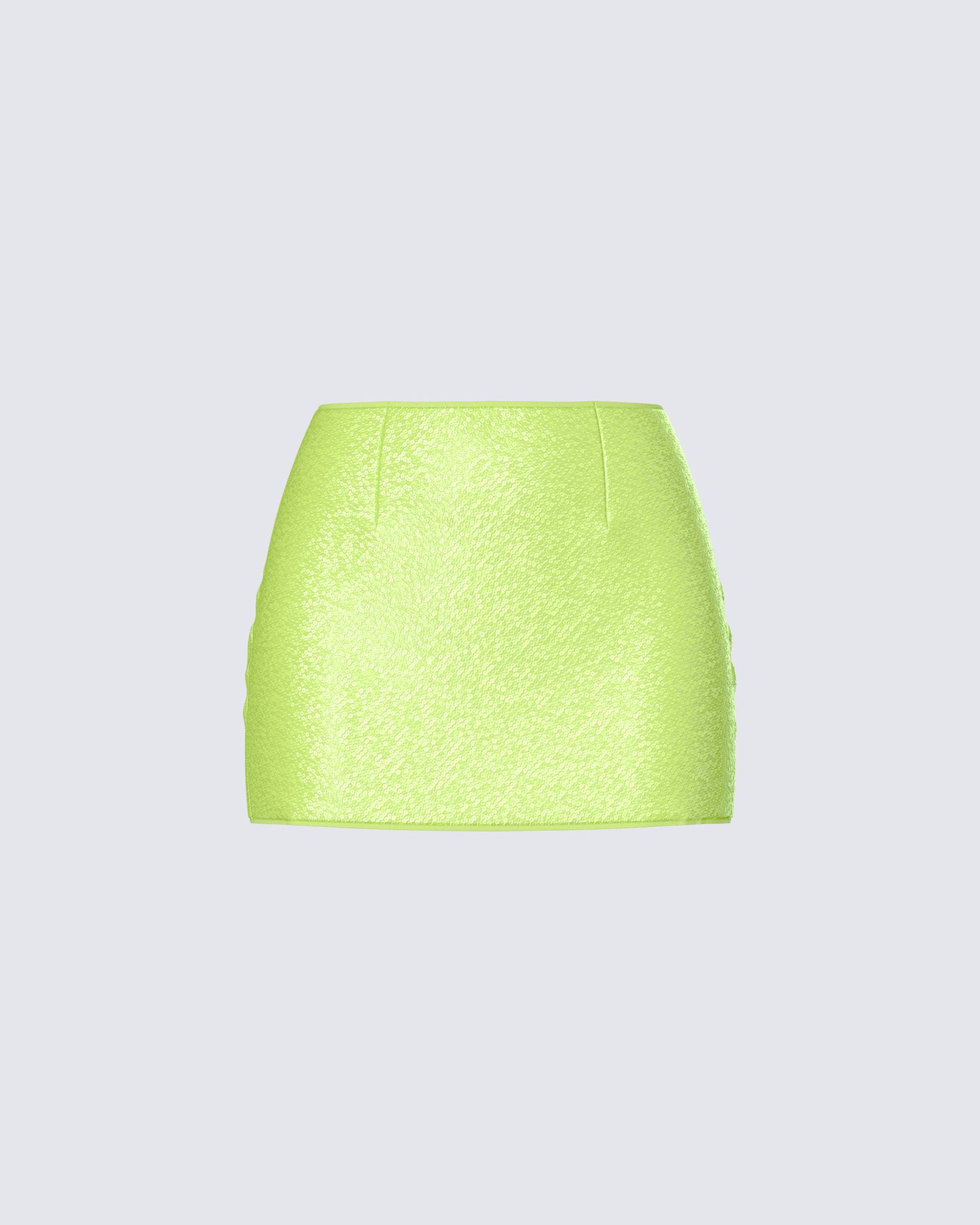 Courtney Yellow Sequin Mini Skirt 3d product front