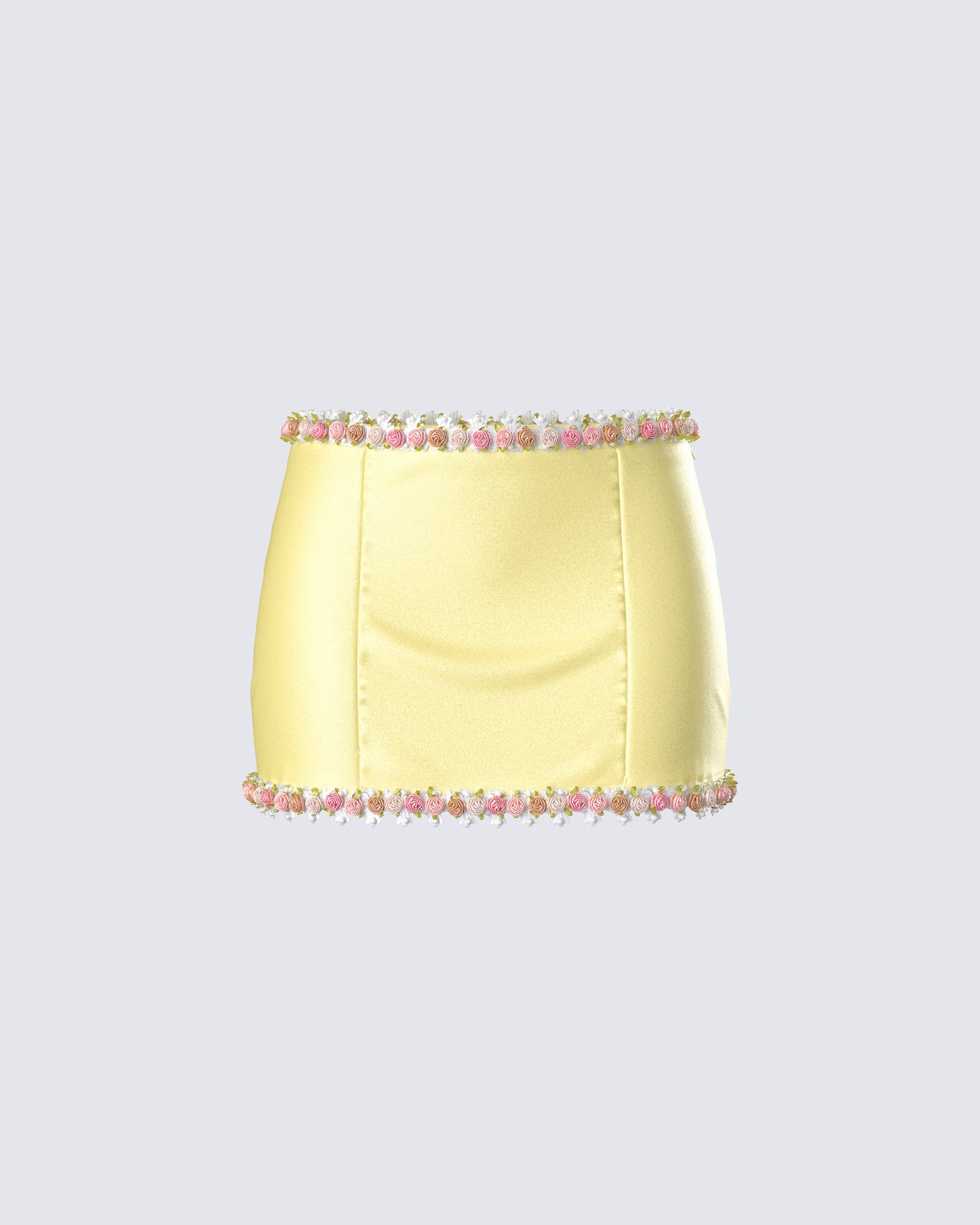 Nori Yellow Floral Micro Mini Skirt 3d product front