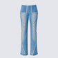 Kaiana Blue Denim Straight Leg Jeans product front